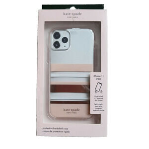 Kate Spade New York Clear Pink Gold Stripe Shell Case Apple iPhone 11 PRO